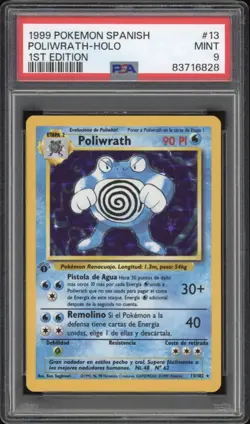 1999 Pokemon SPANISH 1st Edition Base Set Poliwrath Holo 13/102 PSA 9 MINT - Image 1