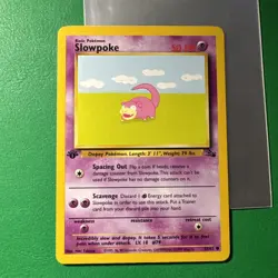 Pokemon TCG Vintage WOTC Fossil [1st Edition] Slowpoke 55/62 Common LP - Image 1