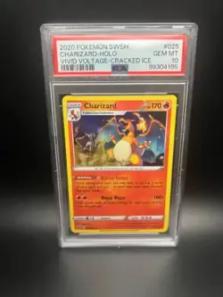 Pokemon Charizard Cracked Ice Holo 025/185 Vivid Voltage Promo English PSA 10 - Image 1