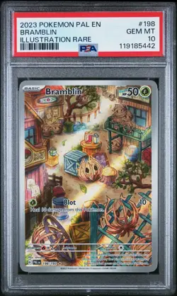 2023 POKEMON PAL EN-PALDEA EVOLVED ILLUSTRATION RARE #198 BRAMBLIN PSA 10 - Image 1