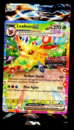 Pokemon TCG S&V Prismatic Evolutions Leafeon Ex Stamped Promo 006/131 - Image 1