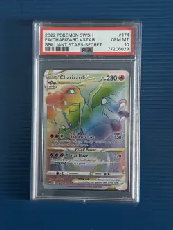 Charizard Vstar Secret 2022 Pokemon Sword & Shield Brilliant Stars #174 PSA 10 - Image 1
