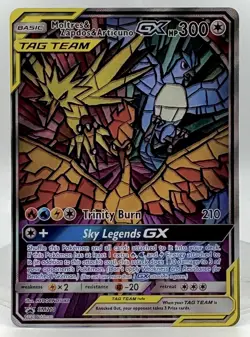 Pokemon TCG - Moltres, Zapdos & Articuno GX SM210 Tag Team Black Star Promo, NM+ - Image 1
