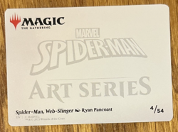 MTG Marvel Spider-Man Art Card, Spider-Man, Web-Slinger 4/54 Gold Signature - Image 2