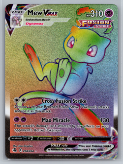 Pokemon Card Mew VMAX Rainbow Secret Rare Holo Fusion Strike 268/264 NM - Image 1