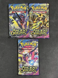 Pokemon Cards x3 Ancient Origins Sealed Booster Packs XY Ultra Rare 2015 - Image 1