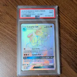 2018 Pokemon Sun & Moon: Forbidden Light Secret- F.A. Lucario GX (#135) PSA 9 - Image 1