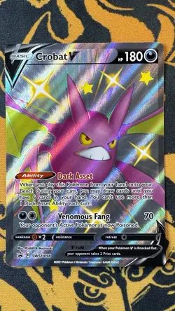 Pokemon TCG Crobat V SWSH Black Star Promos SWSH098 Holo Promo NM - Image 1