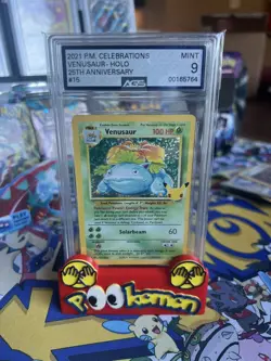AGS 9 GEM MINT Venusaur Holo 2021 P.M. Celebrations Classic Collection 15/102 - Image 1