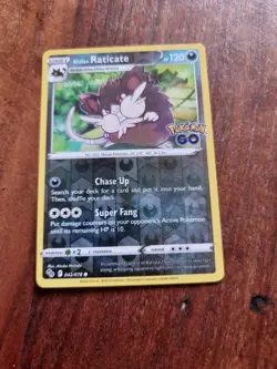 Pokemon Go Alolan Raticate 042/078 Reverse Holo Common - Image 1