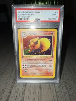 Pokemon 1st Edition Flareon Holo 3/64 Jungle PSA 9 MINT - Image 1