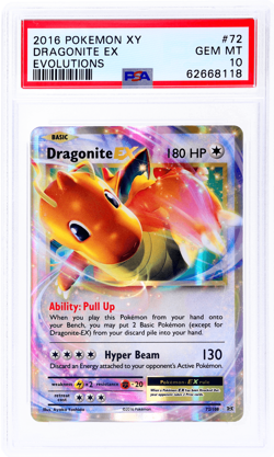 2016 Pokemon XY Evolutions Dragonite Ex #72 PSA 10 - Image 1