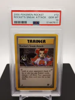 PSA 10 - ROCKET'S SNEAK ATTACK 72/82 - 2000 POKEMON TEAM ROCKET WOTC - Image 1