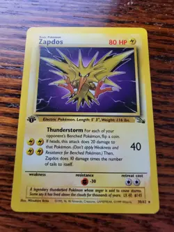 LP! - Zapdos Fossil 1st Edition Non Holo Rare 30/62 - Pokemon TCG - Image 1