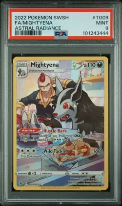 PSA 9 MINT 2022 POKEMON MIGHTYENA #TG09 FULL ART ASTRAL RADIANCE SWORD SHIELD - Image 1