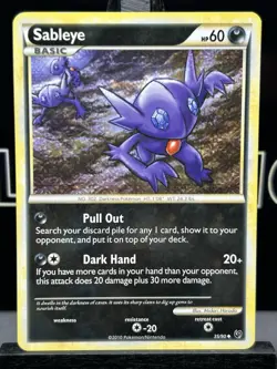 SABLEYE 35/90 - Regular UNCOMMON - HGSS Undaunted - 2010 Pokemon Card - LP - Image 3