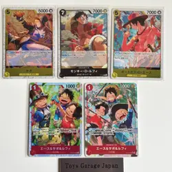 One Piece Card Game Luffy Ace Sabo Brothers Set Lot of 5 Promo & OP13 NM Japan - Image 1