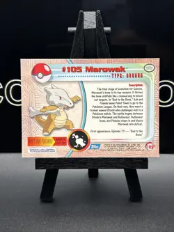 Pokemon 2000 Topps Pokemon TV Animation Edition Series 2 #105 Marowak Card LP - Image 5