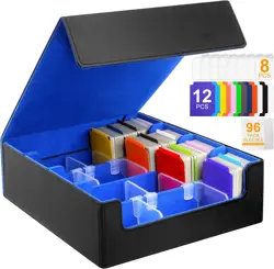 Trading Card Storage Box, 3200+ MTG Deck Box with 12 Colorful Dividers & 8 Card - Image 1