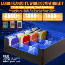 Trading Card Storage Box, 3200+ MTG Deck Box with 12 Colorful Dividers & 8 Card - Image 2