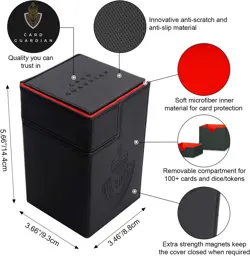 - Premium 100 Card Deck Box with Dice Compartment for Trading Card Games TCG (Bl - Image 2