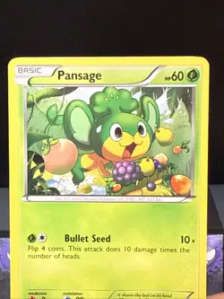Pokemon Card Pansage BW14 Rare Promo Toys R Mystery Egg Black & White Light Play - Image 2