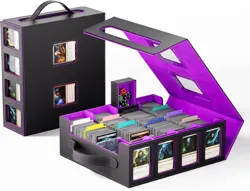 Trading Card Storage Box - 3500+ Magnetic MTG Deck Box with Handle,Commander & T - Image 1