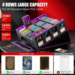 Trading Card Storage Box - 3500+ Magnetic MTG Deck Box with Handle,Commander & T - Image 3