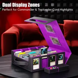 Trading Card Storage Box - 3500+ Magnetic MTG Deck Box with Handle,Commander & T - Image 4