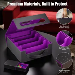 Trading Card Storage Box - 3500+ Magnetic MTG Deck Box with Handle,Commander & T - Image 5