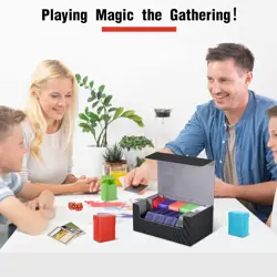 7 Pcs Deck Card Boxes, 1 Leather Deck Storage Case with 6 Plastic Trading Card S - Image 5