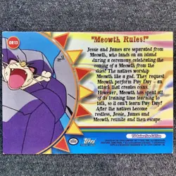OR13 Meowth Rules! Rainbow Foil Topps TV Animation Series 3 Pokemon Card 2000 - Image 2