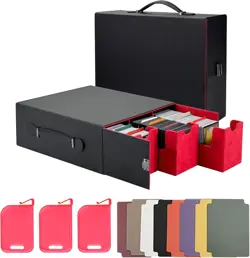 Trading Cards Storage Box, Portable Handle 1800+ MTG Deck Box with Lock Buckle, - Image 1