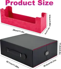Trading Cards Storage Box, Portable Handle 1800+ MTG Deck Box with Lock Buckle, - Image 2