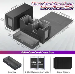 MTG Commander Deck Box with 2 Display & Dice Tray, Fits 320+ Cards, 4 Dividers & - Image 4