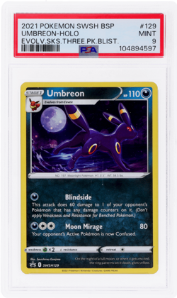 2021 Pokemon Sword and Shield Black Star Promo Umbreon PSA 9 - Image 1