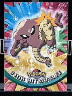 Pokemon #106 Hitmonlee Blue Label Topps 1999 TV Animation Series Regular LP - Image 3