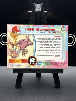 Pokemon #106 Hitmonlee Blue Label Topps 1999 TV Animation Series Regular LP - Image 5