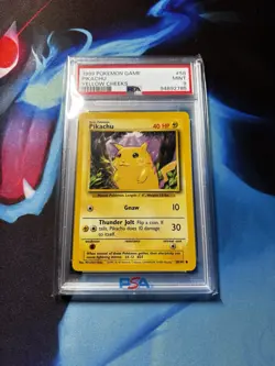 1999 Pokemon Base Set - Pikachu #58 Yellow Cheeks PSA 9 Sleeved - Image 1