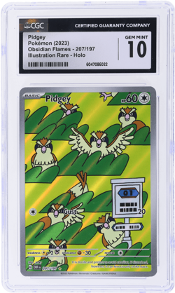 2023 Pokemon Scarlet and Violet Obsidian Flames Pidgey Illustration Rare CGC 10 - Image 1
