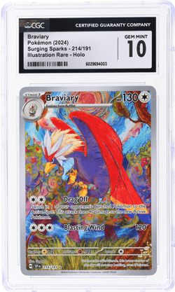 2024 Pokemon Surging Sparks Braviary Illustration Rare #214 CGC 10 - Image 1