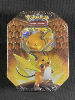 Pokemon Card Raichu GX Hidden Fates Factory Sealed Tin 2019 S&M Ultra Rare - Image 1