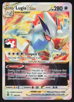 Lugia Vstar 139/195 Play! Prize Pack Holo Full Art Pokemon Card - Image 1
