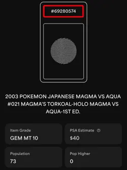 Swirl PSA 10 Magma's Torkoal 021/080 1st Ed Magma vs Aqua JP Pokemon card POP 73 - Image 3