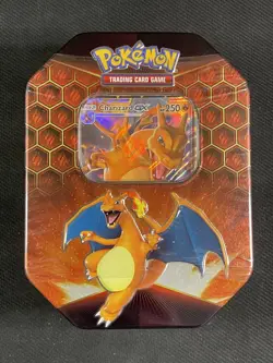 Pokemon Card Charizard GX Hidden Fates Factory Sealed Tin 2019 S&M Ultra Rare - Image 1