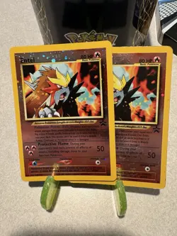 2x Pokemon Card - Entei #34 Black Star WOTC Reverse Holo LP & DMG - Image 1