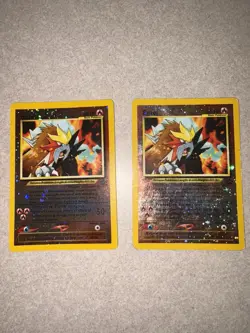 2x Pokemon Card - Entei #34 Black Star WOTC Reverse Holo LP & DMG - Image 2