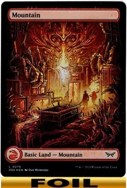 1x - MOUNTAIN - #275 - FOIL FULL ART - Duskmourn: House of Horror - NM MTG - Image 1