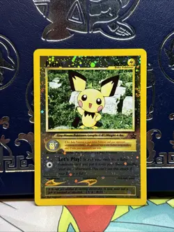 Pokemon Pichu Black Star Promo Reverse Holo League Promo #35 4 SWIRLS!! NM - Image 1