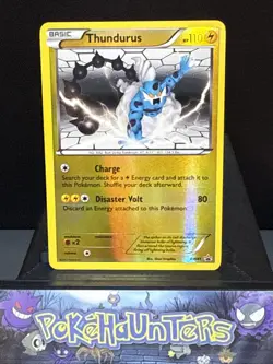Pokemon Card Thundurus BW41 Black & White Promo Reverse Holo Light Play - Image 1